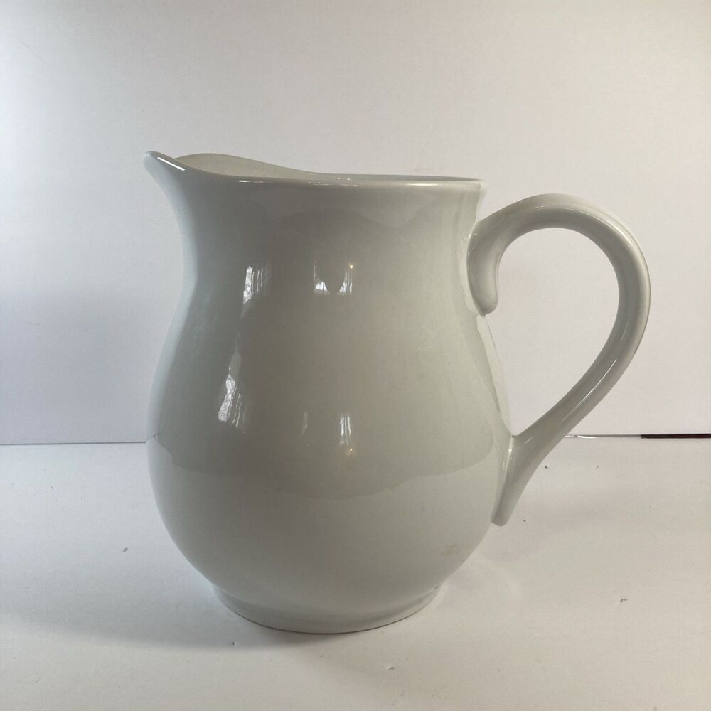 Fitz/Home 7 1/2” White Pitcher Classy Farmhouse Cottage Core